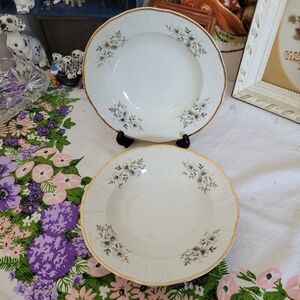 Vintage "Blossom" Soup Bowl Replacement by Bernadotte Czechoslovakia Gold Rim